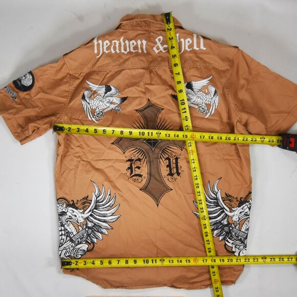 Vintage All Over Print Grunge Goth Marc Ecko Button Up Shirt - XL - Picture 6 of 7